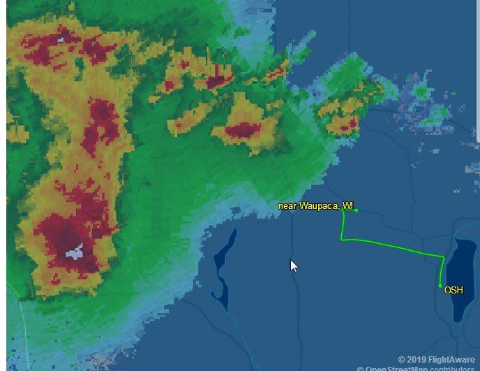 2019-07 Racing the Storm - Scrren Capture from Flight Aware